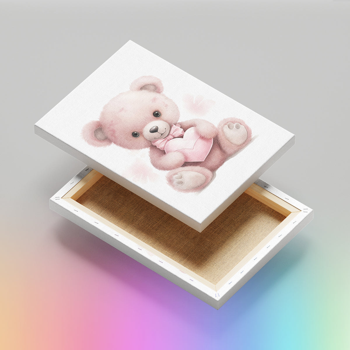 Pink Teddy Bear - High-Quality Canvas Print | Custom Photo Canvas Print, Also Custom Canvas Prints with Your Photos