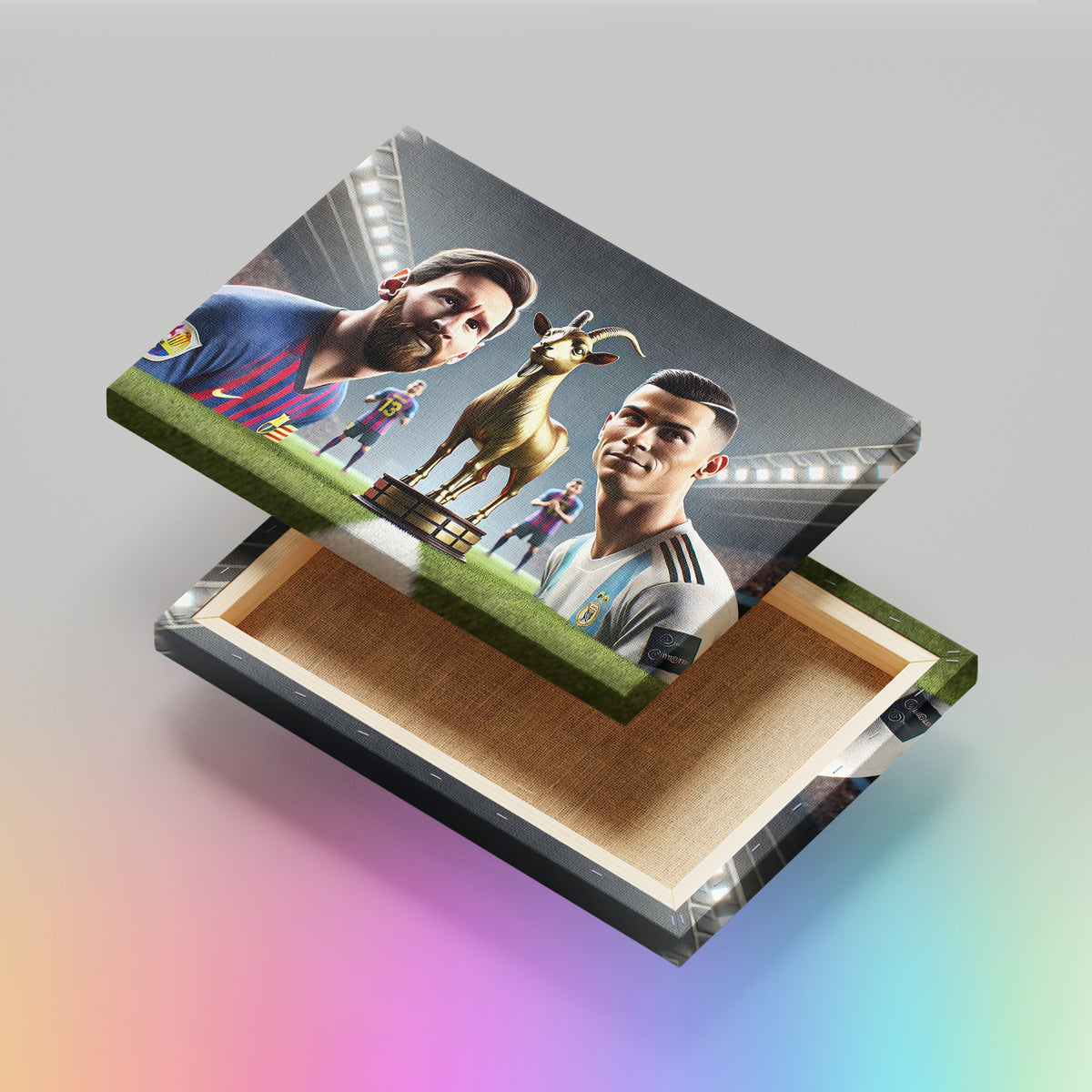 Messi vs Ronaldo: The GOAT Debate - High-Quality Canvas Print | Custom Photo Canvas Print, Also Custom Canvas Prints with Your Photos