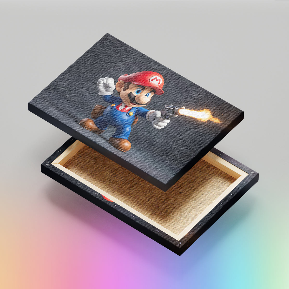 Super Mario's Fiery Showdown - High-Quality Canvas Print | Custom Photo Canvas Print, Also Custom Canvas Prints with Your Photos