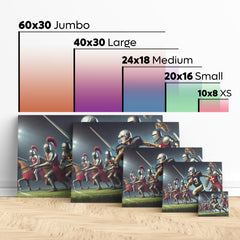 Medieval Knights vs Modern Football Player - High-Quality Canvas Print | Custom Photo Canvas Print, Also Custom Canvas Prints with Your Photos