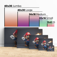 Super Mario's Fiery Showdown - High-Quality Canvas Print | Custom Photo Canvas Print, Also Custom Canvas Prints with Your Photos