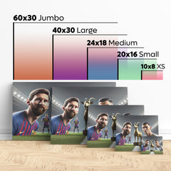 Messi vs Ronaldo: The GOAT Debate - High-Quality Canvas Print | Custom Photo Canvas Print, Also Custom Canvas Prints with Your Photos