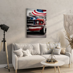 Patriotic Mustang - High-Quality Canvas Print | Custom Photo Canvas Print, Also Custom Canvas Prints with Your Photos