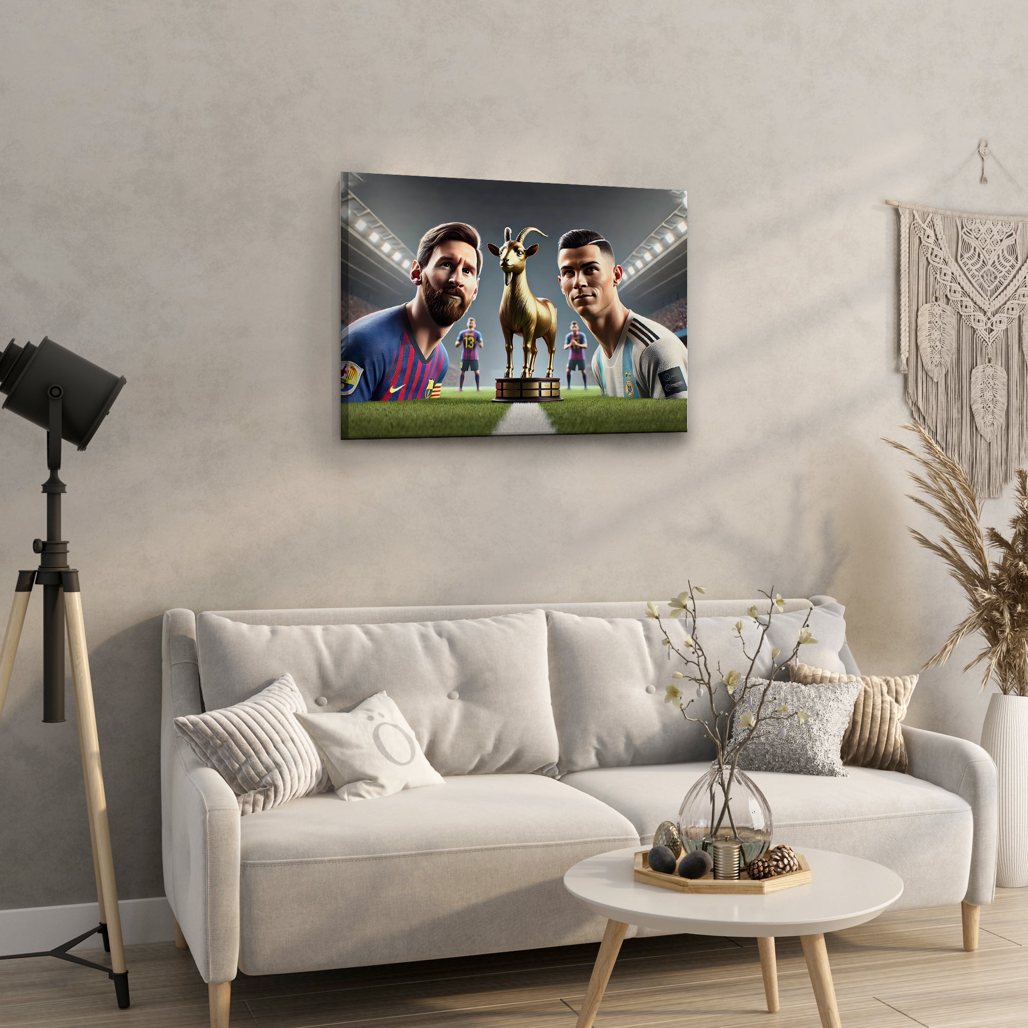 Messi vs Ronaldo: The GOAT Debate - High-Quality Canvas Print | Custom Photo Canvas Print, Also Custom Canvas Prints with Your Photos