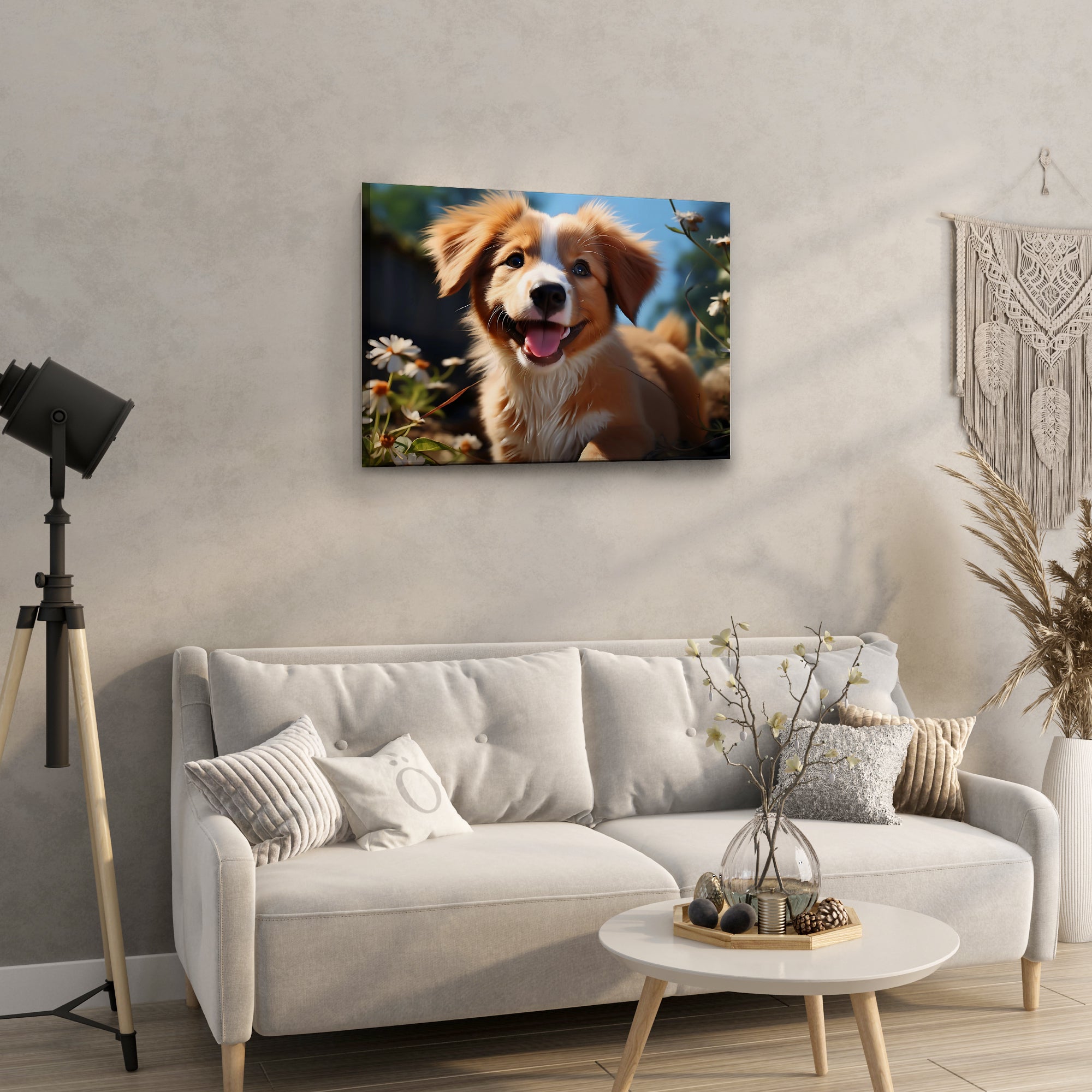 Adorable Puppy in the Garden - High-Quality Canvas Print | Custom Photo Canvas Print, Also Custom Canvas Prints with Your Photos