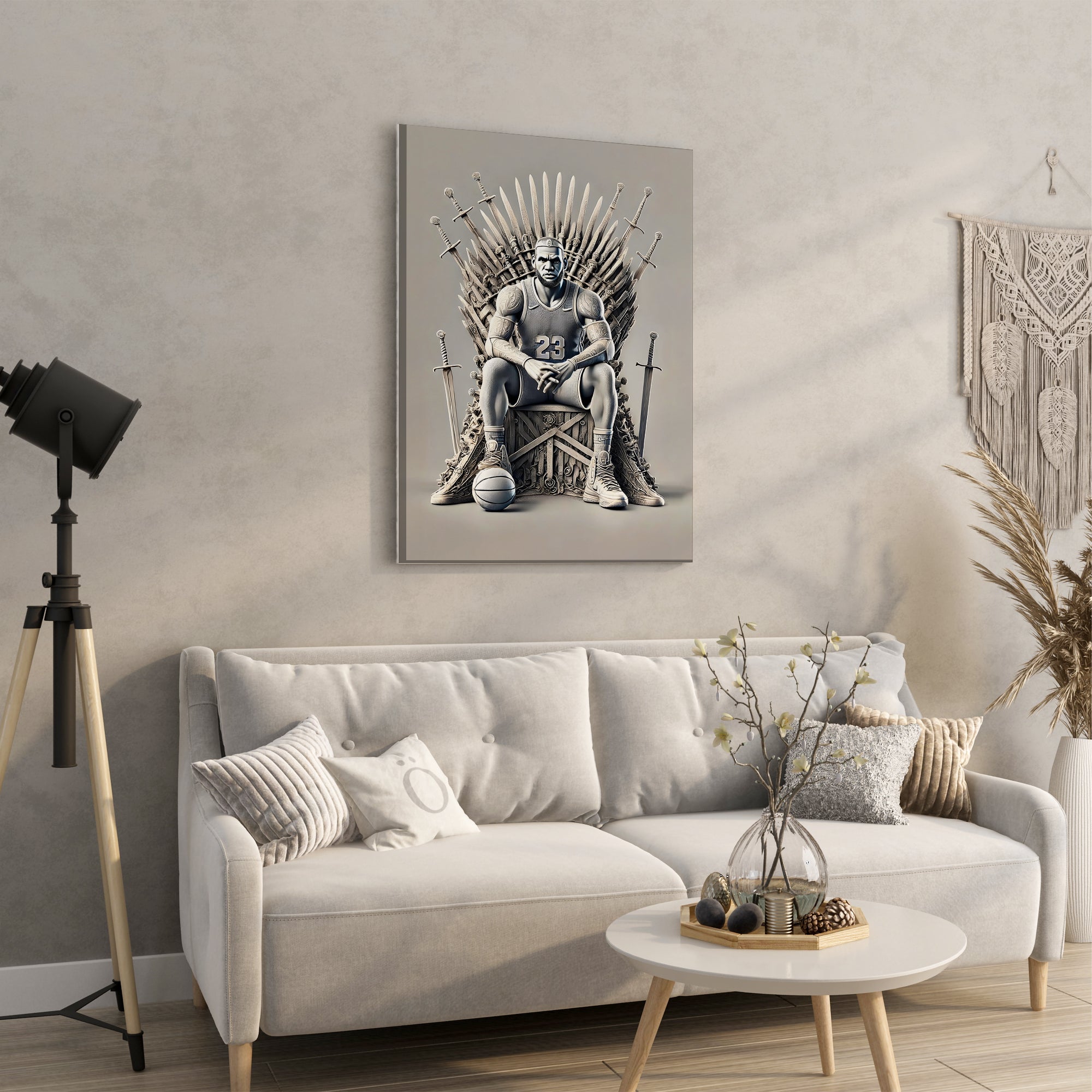 LeBron James on the Iron Throne - High-Quality Canvas Print | Custom Photo Canvas Print, Also Custom Canvas Prints with Your Photos