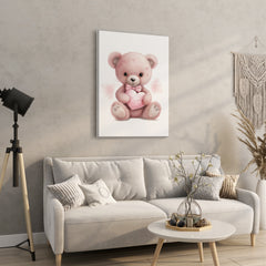 Pink Teddy Bear - High-Quality Canvas Print | Custom Photo Canvas Print, Also Custom Canvas Prints with Your Photos