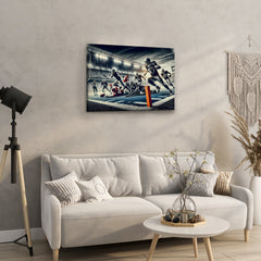 American Football Game at the Goal Line - High-Quality Canvas Print | Custom Photo Canvas Print, Also Custom Canvas Prints with Your Photos