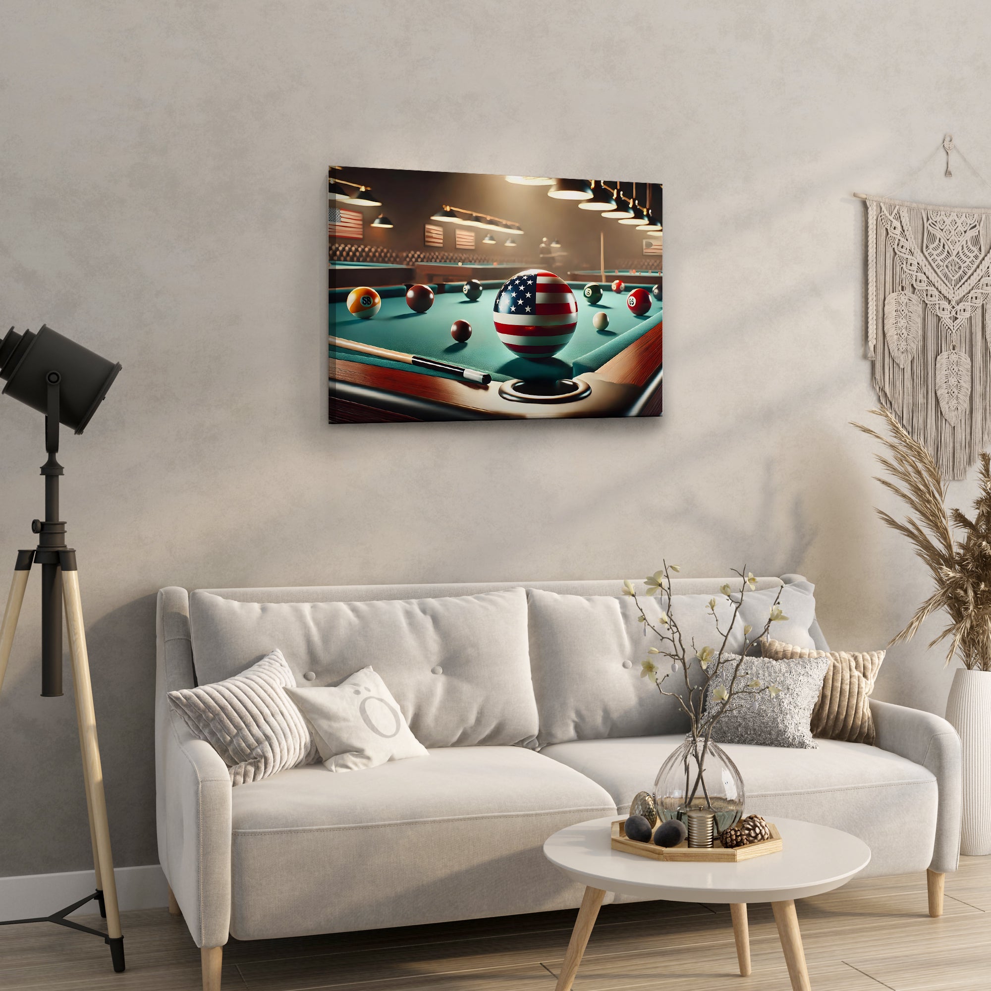 American Pride on the Pool Table - High-Quality Canvas Print | Custom Photo Canvas Print, Also Custom Canvas Prints with Your Photos