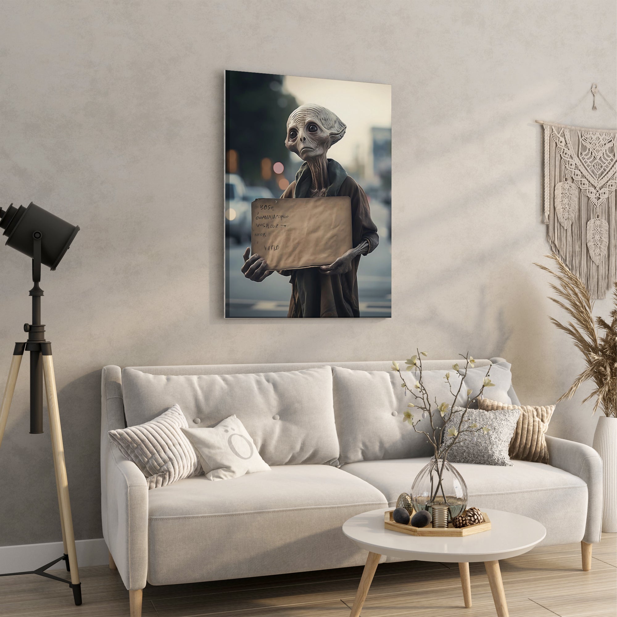 Homeless Alien Fantasy Art - High-Quality Canvas Print | Custom Photo Canvas Print, Also Custom Canvas Prints with Your Photos