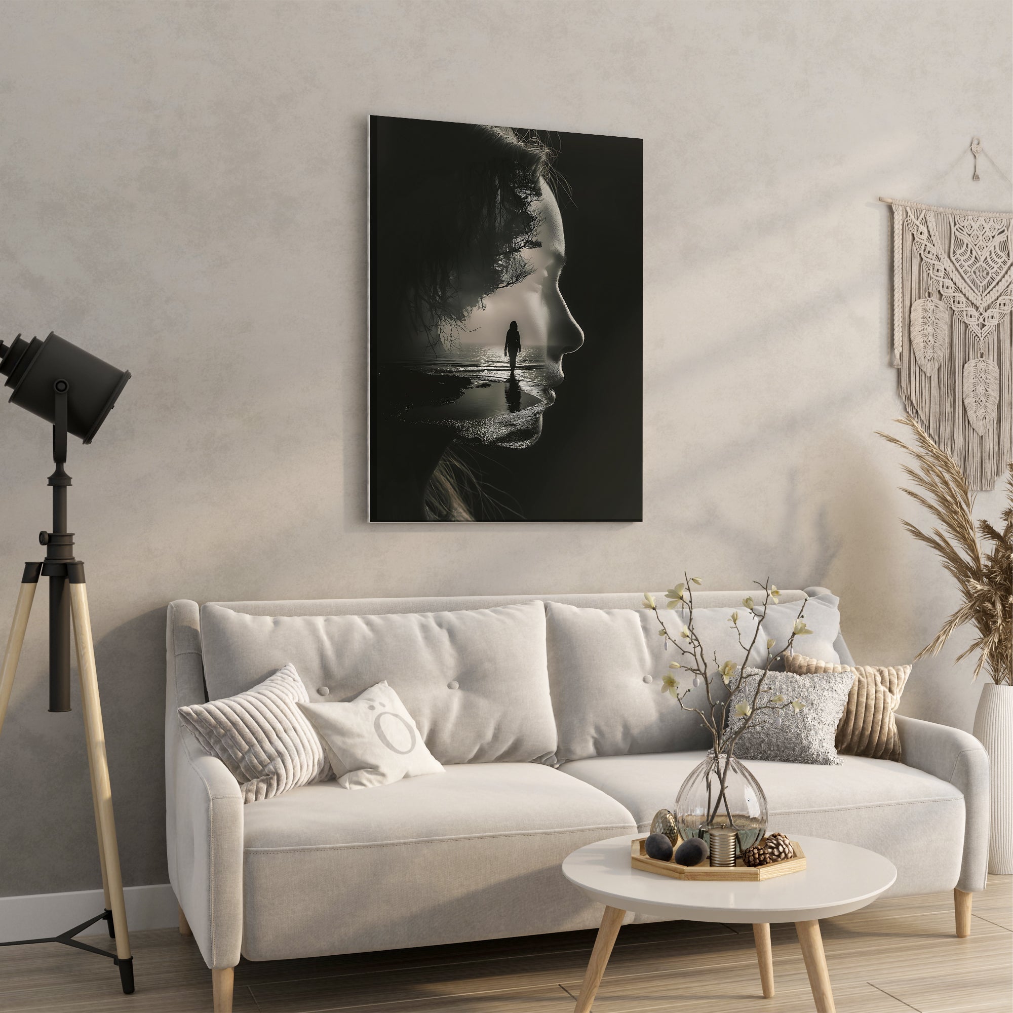 Alone Woman Portrait - High-Quality Canvas Print | Custom Photo Canvas Print, Also Custom Canvas Prints with Your Photos