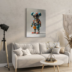 Retro Robot Bear - High-Quality Canvas Print | Custom Photo Canvas Print, Also Custom Canvas Prints with Your Photos