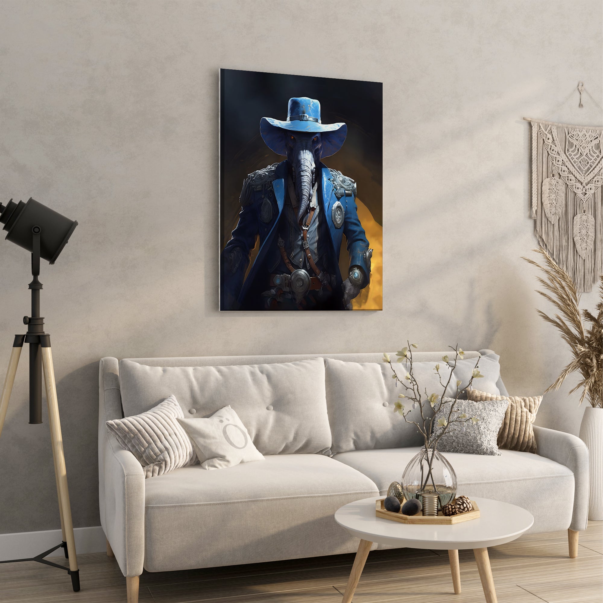 Epic Cowboy Elephant Portrait - High-Quality Canvas Print | Custom Photo Canvas Print, Also Custom Canvas Prints with Your Photos