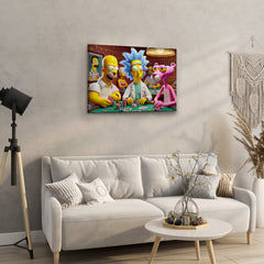 Cartoon Characters Playing Poker in a Colorful Room - High-Quality Canvas Print | Custom Photo Canvas Print, Also Custom Canvas Prints with Your Photos