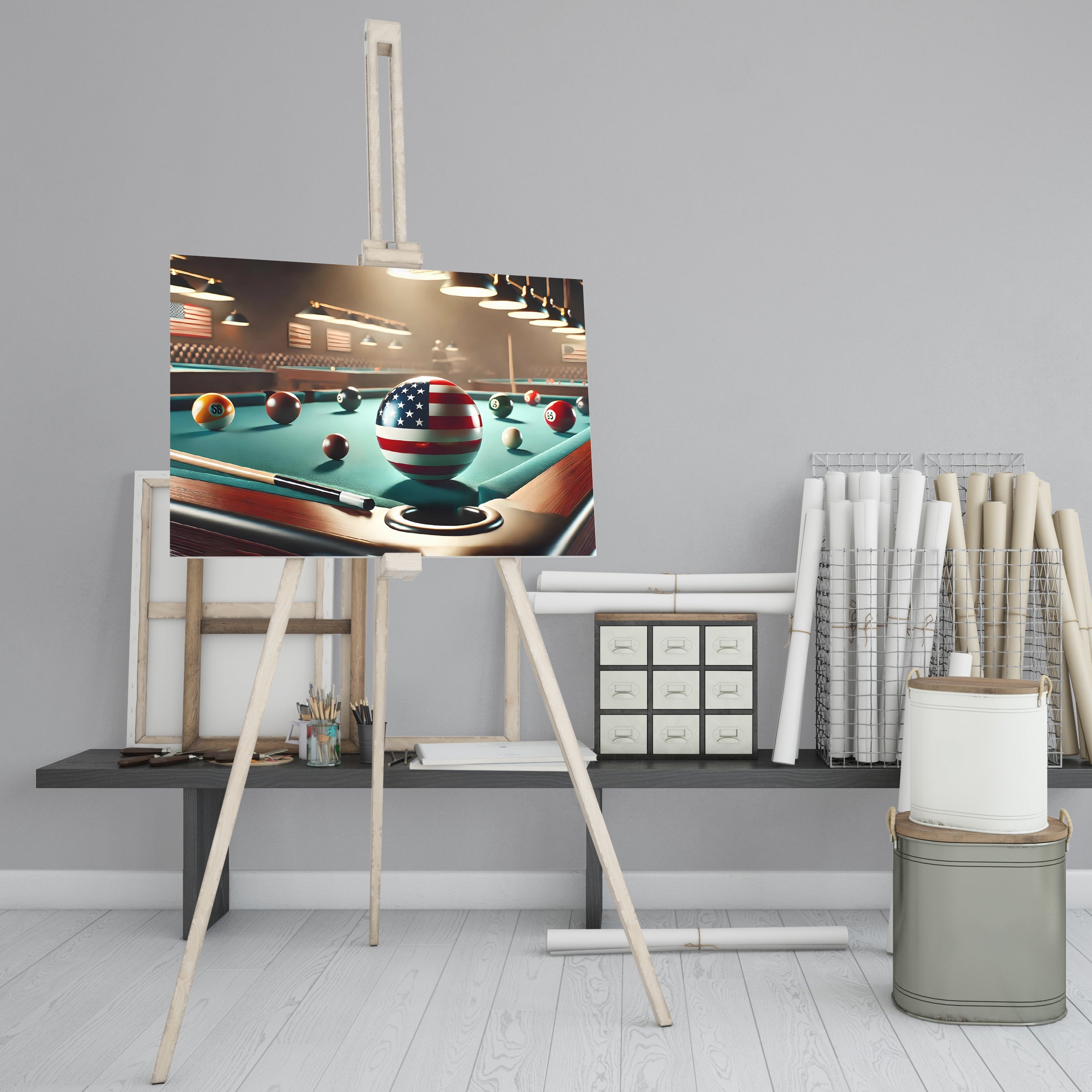 American Pride on the Pool Table - High-Quality Canvas Print | Custom Photo Canvas Print, Also Custom Canvas Prints with Your Photos