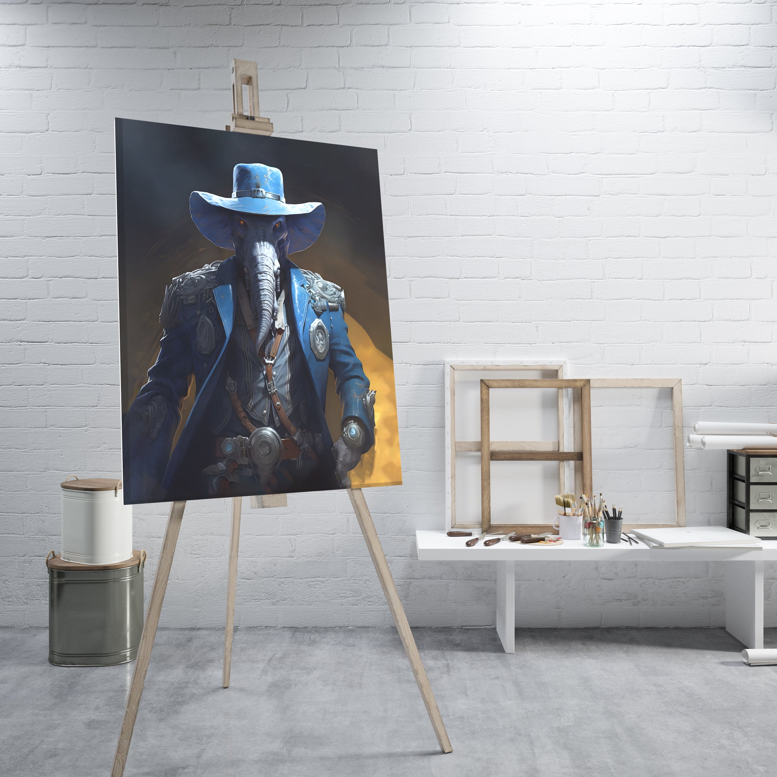 Epic Cowboy Elephant Portrait - High-Quality Canvas Print | Custom Photo Canvas Print, Also Custom Canvas Prints with Your Photos