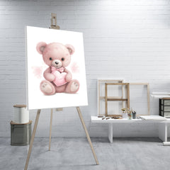 Pink Teddy Bear - High-Quality Canvas Print | Custom Photo Canvas Print, Also Custom Canvas Prints with Your Photos