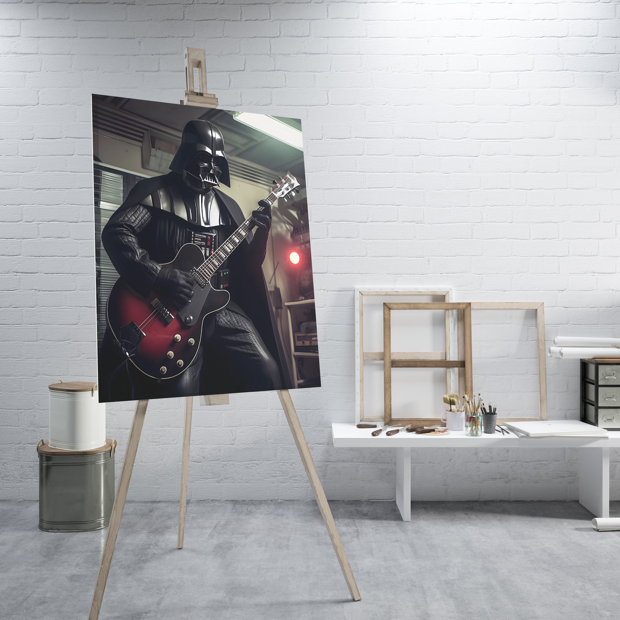 Dark Villain Playing Electro Guitar - High-Quality Canvas Print | Custom Photo Canvas Print, Also Custom Canvas Prints with Your Photos