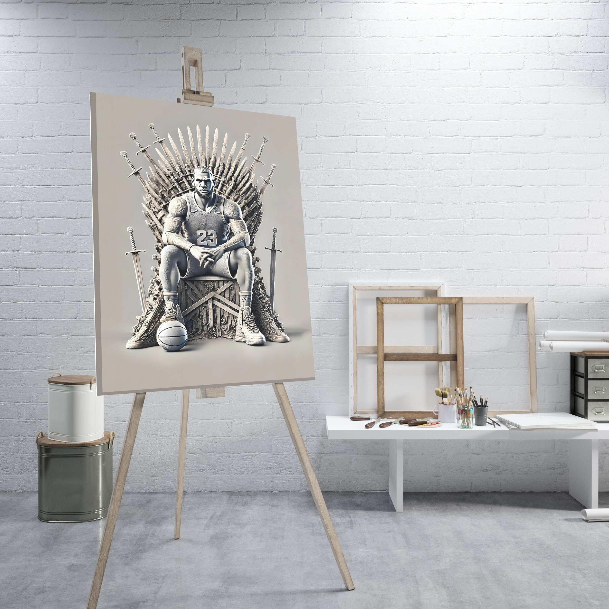 LeBron James on the Iron Throne - High-Quality Canvas Print | Custom Photo Canvas Print, Also Custom Canvas Prints with Your Photos