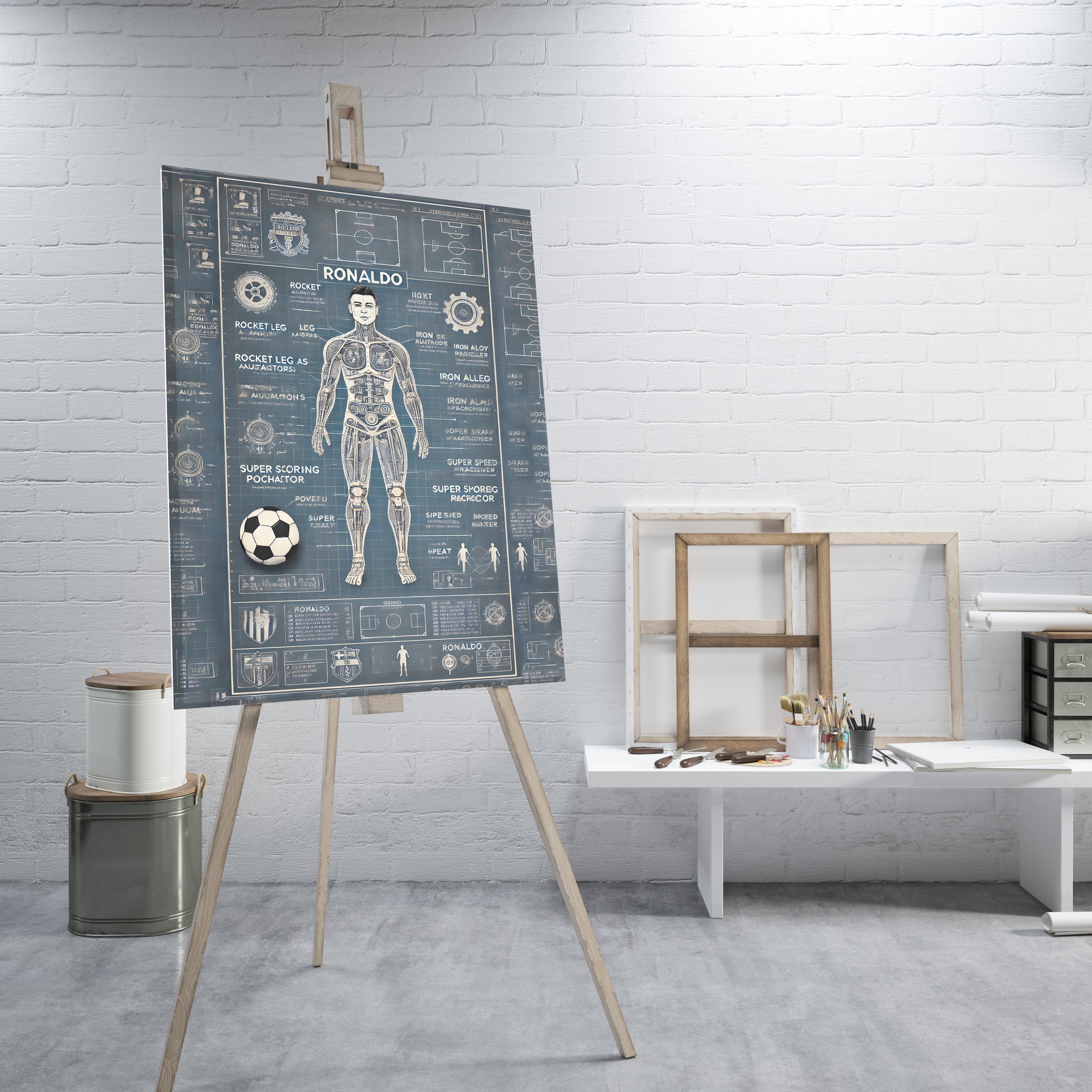 Cyborg Ronaldo: The Ultimate Football Machine - High-Quality Canvas Print | Custom Photo Canvas Print, Also Custom Canvas Prints with Your Photos