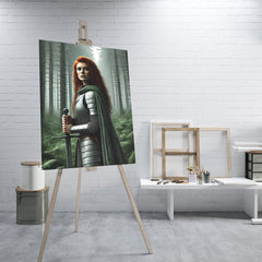 Redheaded Warrior in Rainy Forest - High-Quality Canvas Print | Custom Photo Canvas Print, Also Custom Canvas Prints with Your Photos