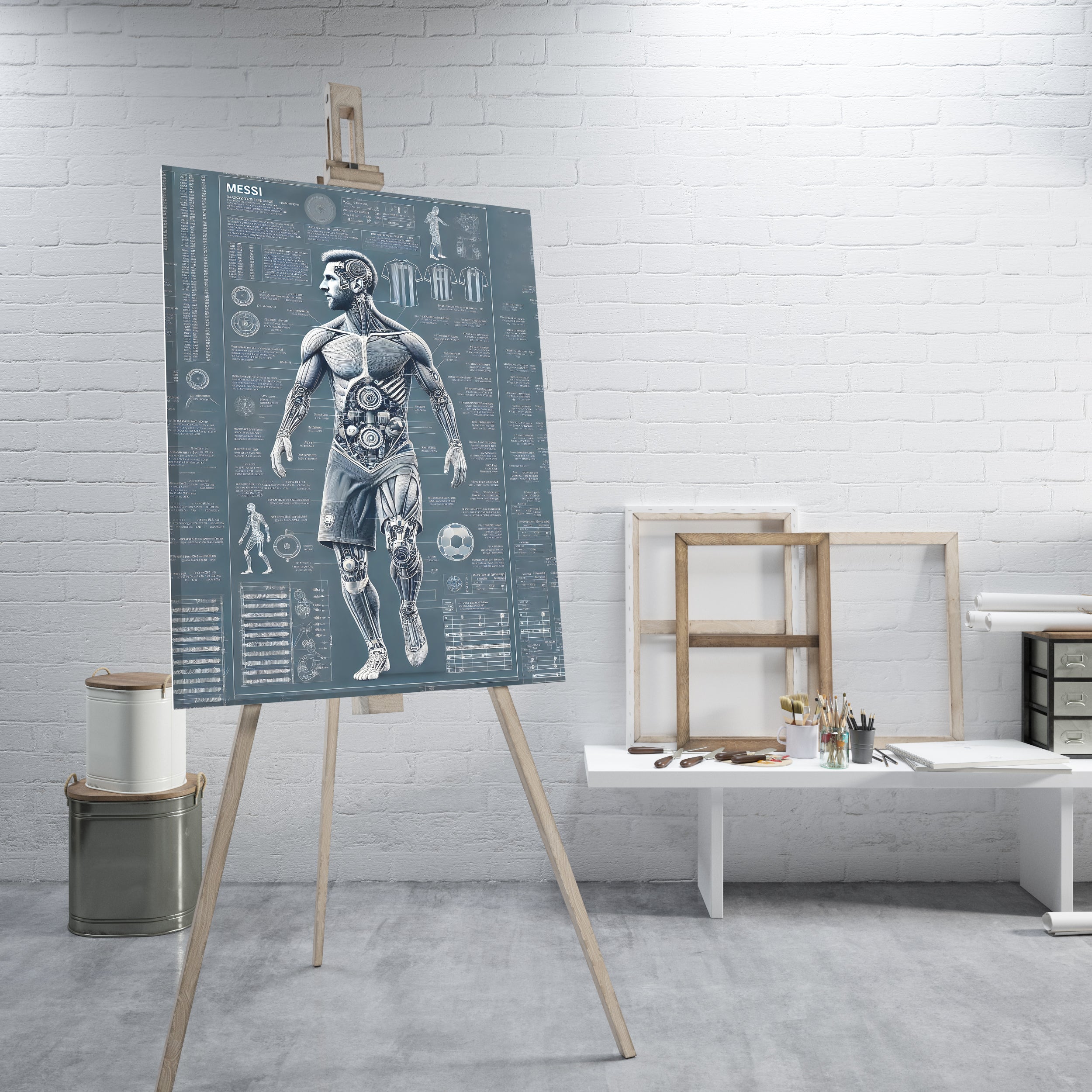 Cyborg Messi Anatomy - High-Quality Canvas Print | Custom Photo Canvas Print, Also Custom Canvas Prints with Your Photos