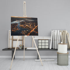 Bird's Eye View City Night - High-Quality Canvas Print | Custom Photo Canvas Print, Also Custom Canvas Prints with Your Photos