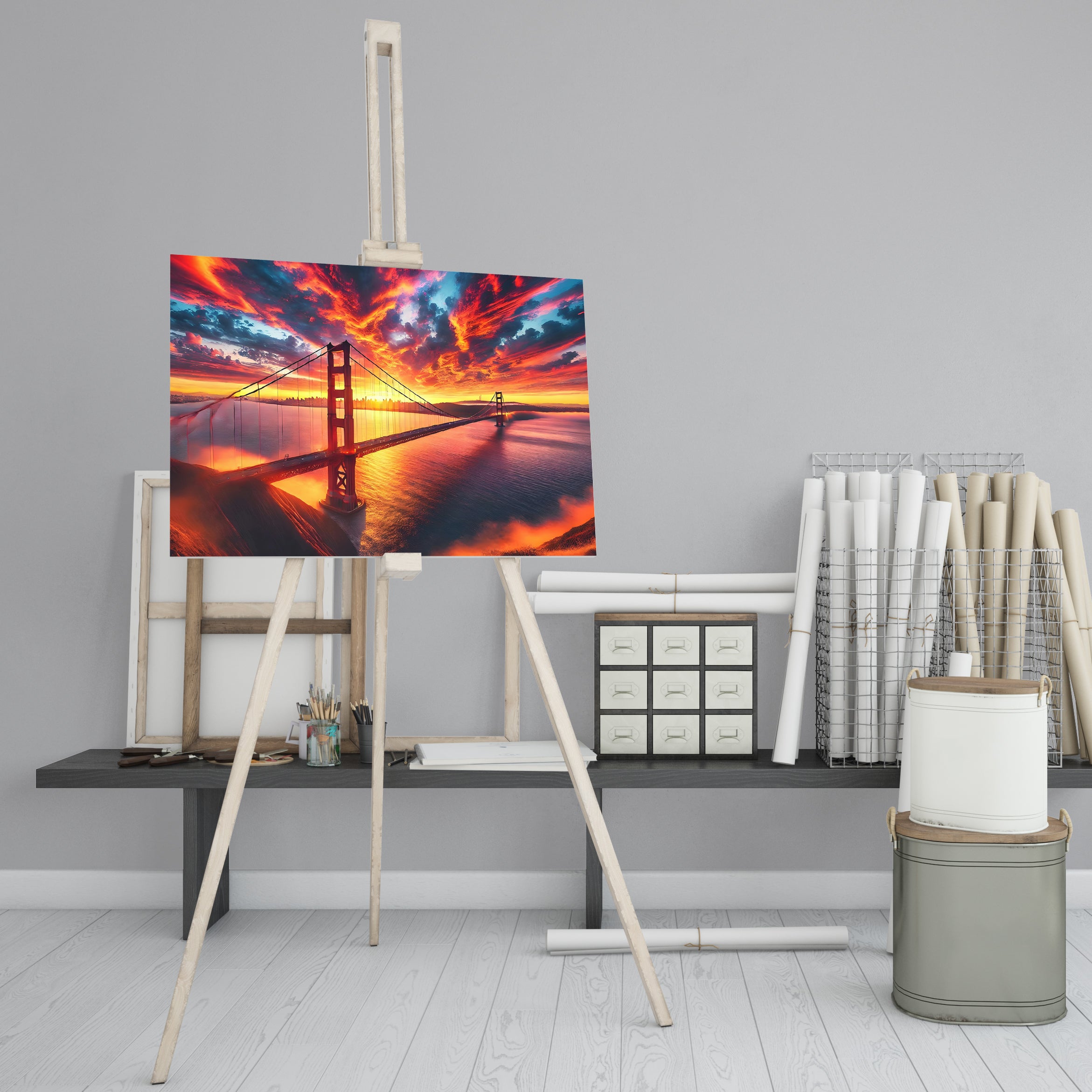 Golden Gate Bridge at Sunset - High-Quality Canvas Print | Custom Photo Canvas Print, Also Custom Canvas Prints with Your Photos