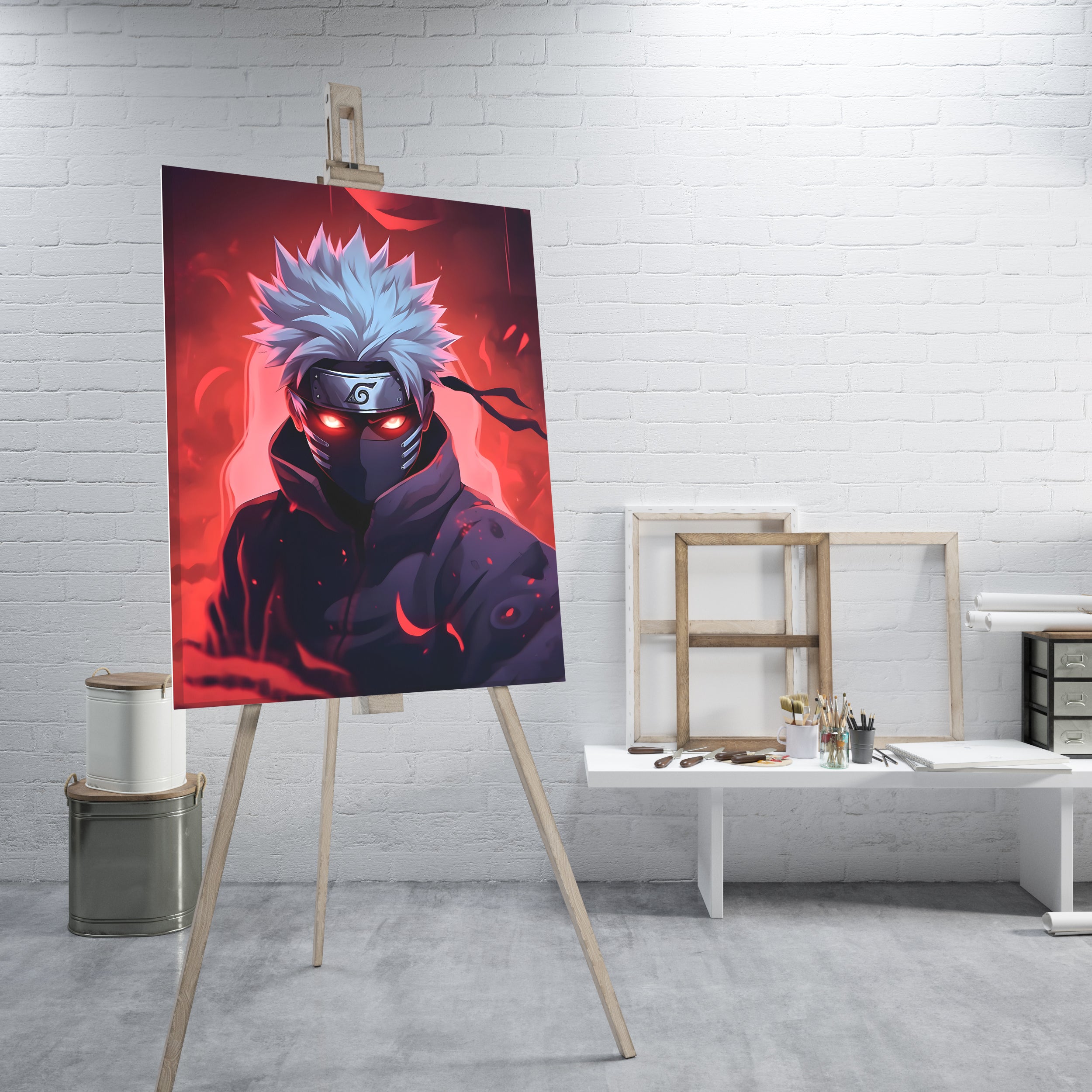 Epic Portrait of Kakashi - High-Quality Canvas Print | Custom Photo Canvas Print, Also Custom Canvas Prints with Your Photos