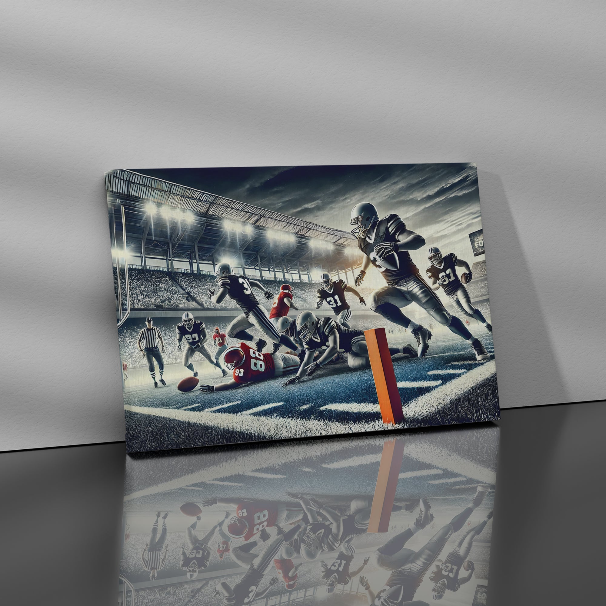 American Football Game at the Goal Line - High-Quality Canvas Print | Custom Photo Canvas Print, Also Custom Canvas Prints with Your Photos