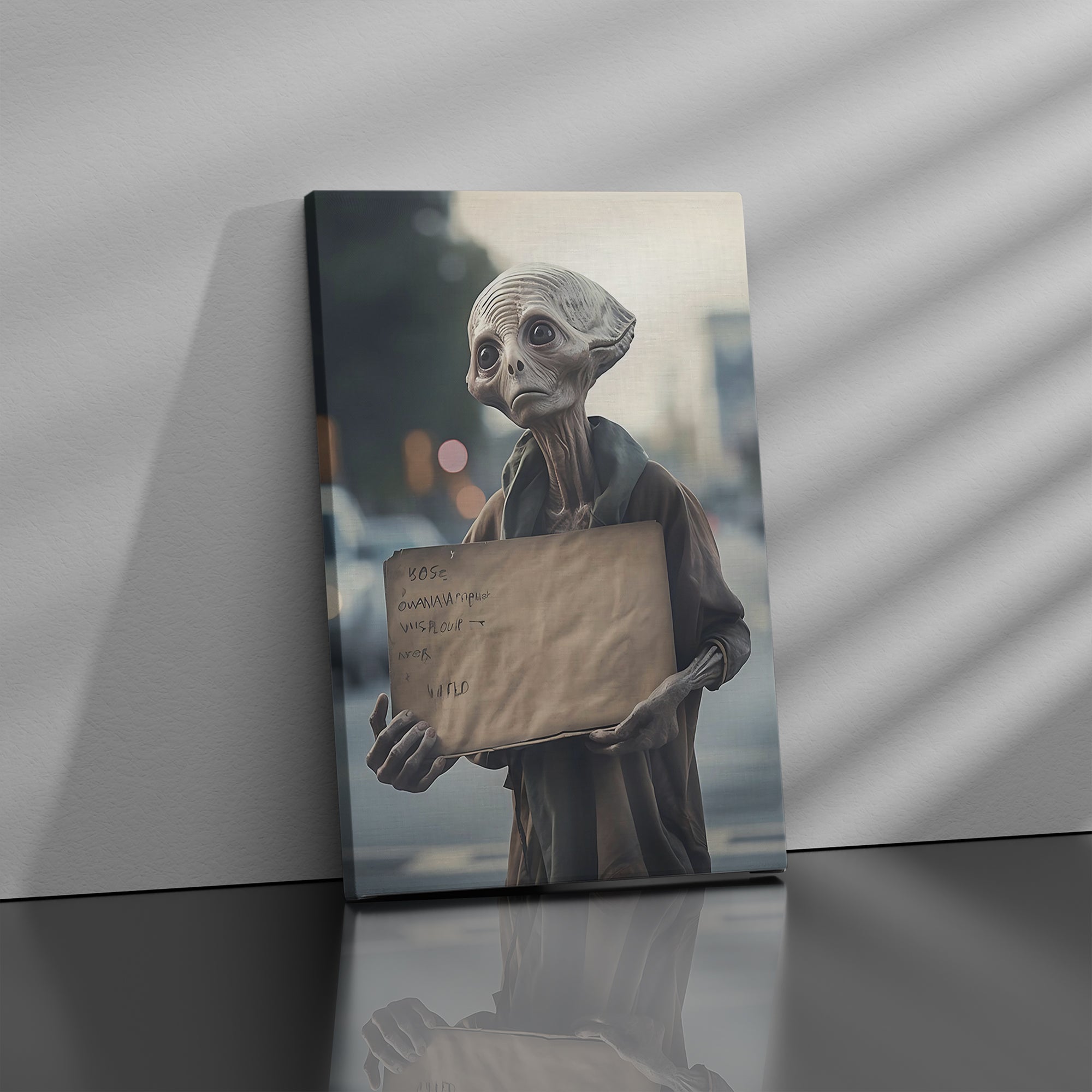 Homeless Alien Fantasy Art - High-Quality Canvas Print | Custom Photo Canvas Print, Also Custom Canvas Prints with Your Photos