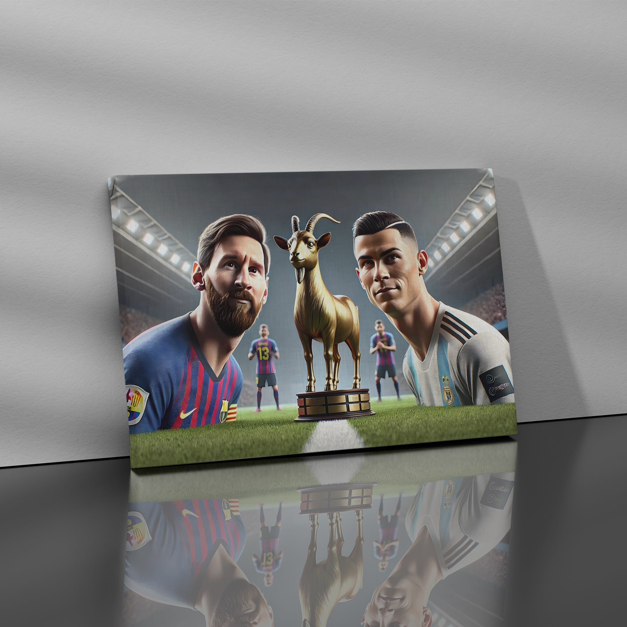 Messi vs Ronaldo: The GOAT Debate - High-Quality Canvas Print | Custom Photo Canvas Print, Also Custom Canvas Prints with Your Photos