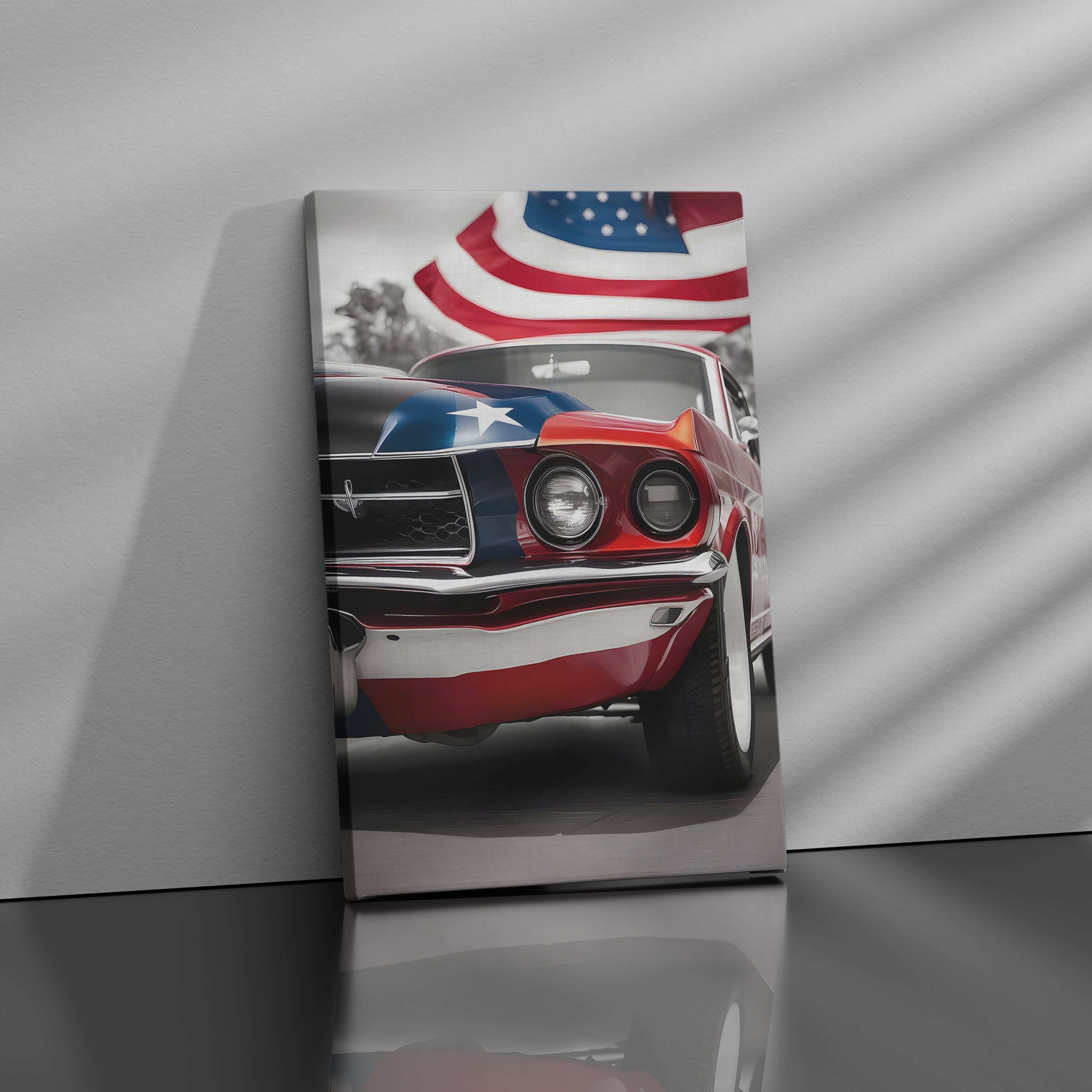 Patriotic Mustang - High-Quality Canvas Print | Custom Photo Canvas Print, Also Custom Canvas Prints with Your Photos