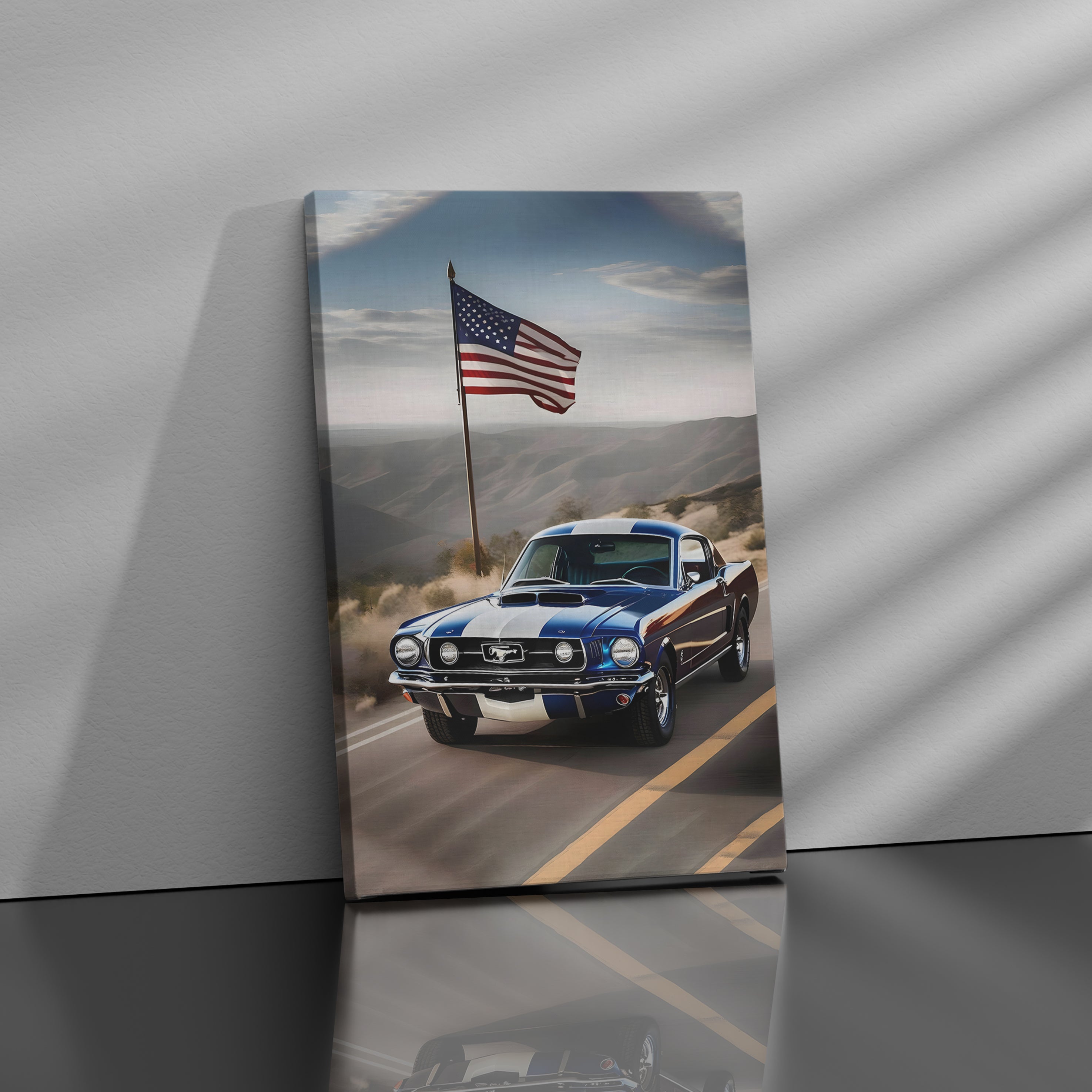 Classic Mustang on the Open Road - High-Quality Canvas Print | Custom Photo Canvas Print, Also Custom Canvas Prints with Your Photos