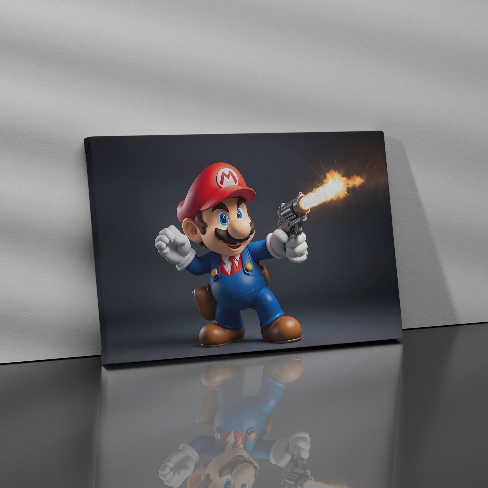 Super Mario's Fiery Showdown - High-Quality Canvas Print | Custom Photo Canvas Print, Also Custom Canvas Prints with Your Photos