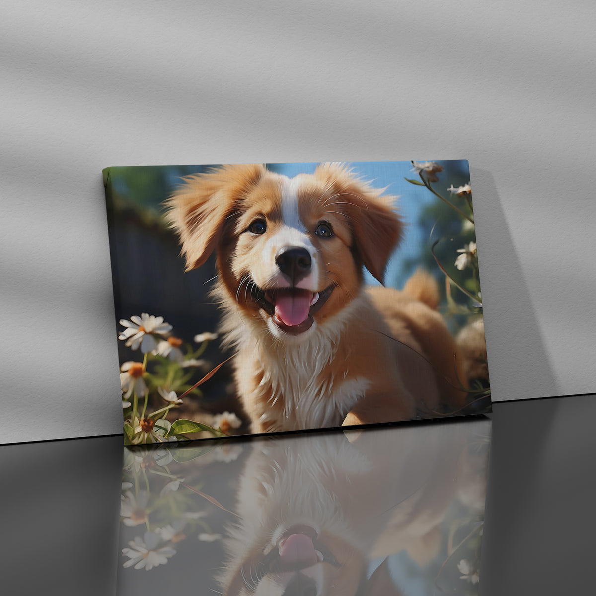 Adorable Puppy in the Garden - High-Quality Canvas Print | Custom Photo Canvas Print, Also Custom Canvas Prints with Your Photos