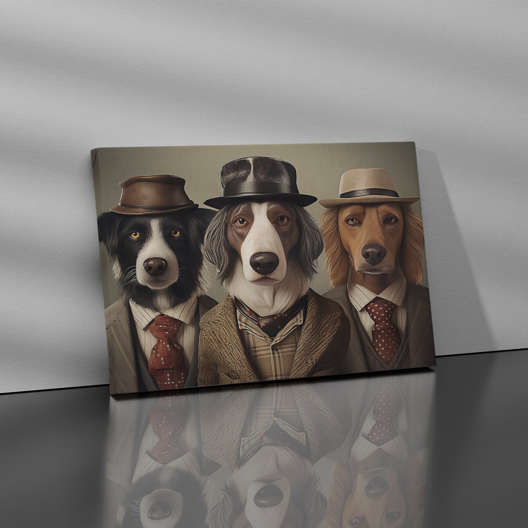 1940s Gangster Dogs Portrait - High-Quality Canvas Print | Custom Photo Canvas Print, Also Custom Canvas Prints with Your Photos