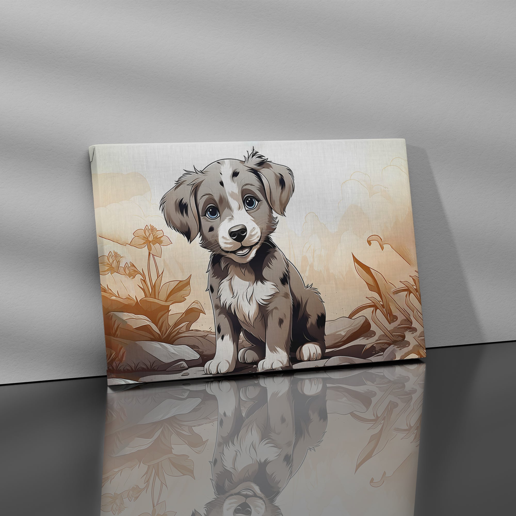 Adorable Puppy Drawing - High-Quality Canvas Print | Custom Photo Canvas Print, Also Custom Canvas Prints with Your Photos